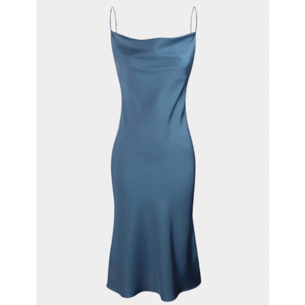J.ING Aurelie Blue Midi Slip Dress